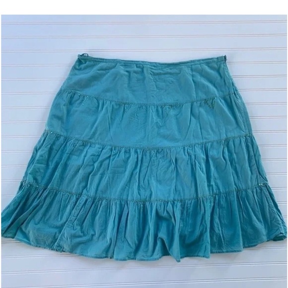 Eyeshadow Blue Tiered Midi Skirt Casual - Picture 8 of 8